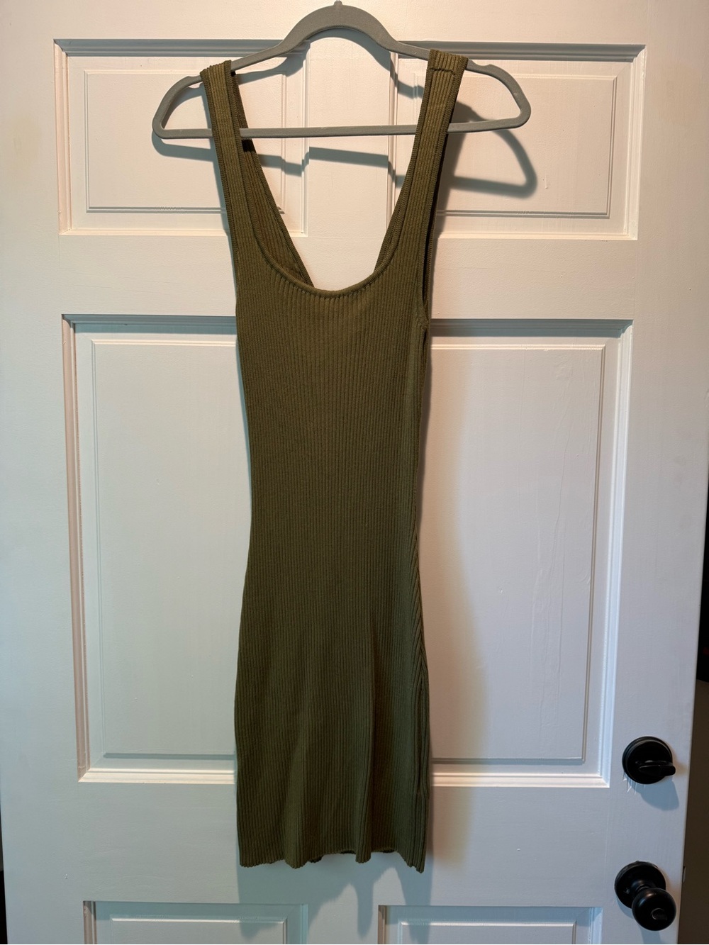 Abercrombie & Fitch Olive Green Ribbed Tank Mini Dress
